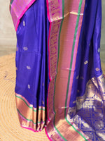 Blue and Magent silk saree -BSP26