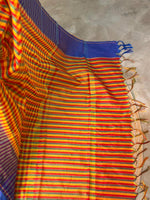 Yellow and blue silk saree -PIH49