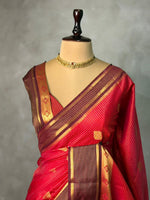 Maroon and Brown silk saree -PIH55