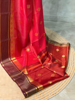 Maroon and Brown silk saree -PIH55