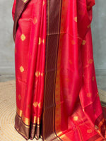 Maroon and Brown silk saree -PIH55