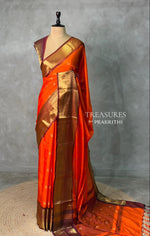 Maroon and Brown silk saree -PIH56