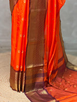 Maroon and Brown silk saree -PIH56