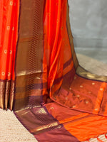 Maroon and Brown silk saree -PIH56