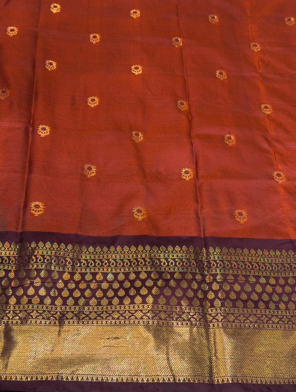 Maroon and Brown silk saree -PIH56