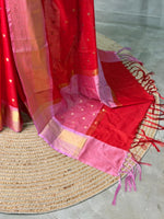 Red and Pink silk saree -PIH57