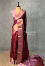 Maroon and Pink silk saree -PIH58