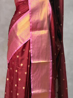 Maroon and Pink silk saree -PIH58