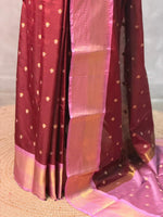 Maroon and Pink silk saree -PIH58