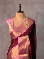 Maroon and Pink silk saree -PIH58