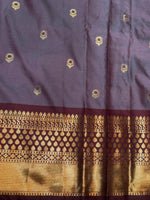 Ash and Pink silk saree -PIH59