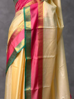 sandal and Peach silk saree -PIH54