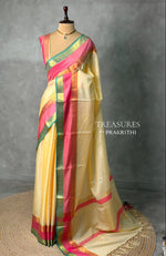 sandal and Peach silk saree -PIH54