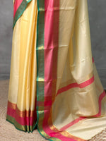 sandal and Peach silk saree -PIH54