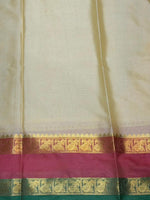 sandal and Peach silk saree -PIH54