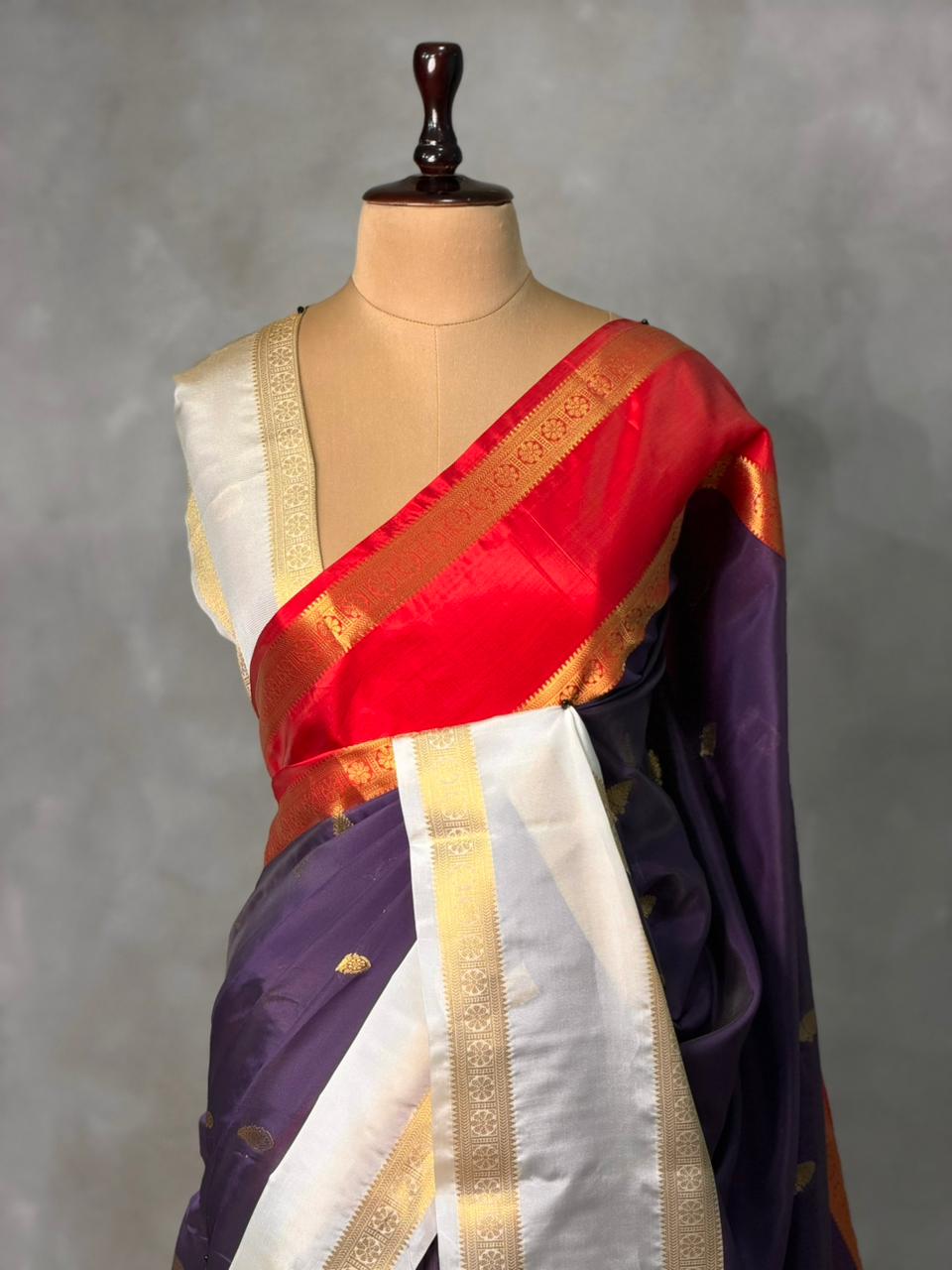 Purple silk saree -PIH50
