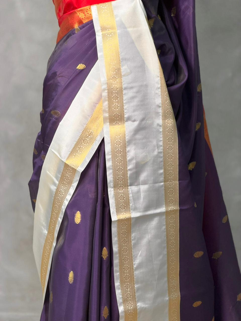 Purple silk saree -PIH50