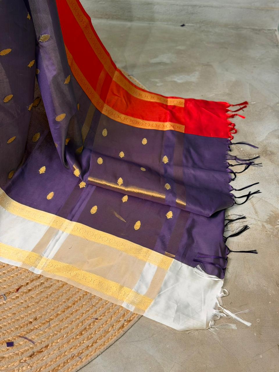Purple silk saree -PIH50