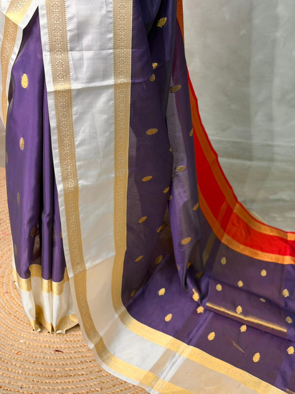 Purple silk saree -PIH50