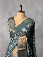 Moss green Soft Silk Saree - PSSU34