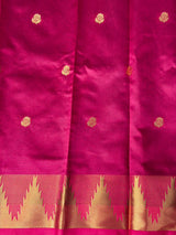 Blue and magenta semi kanchipuram soft silk saree - PSSN162