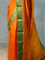 Mustard yellow and Green semi kanchipuram soft silk saree - PSSN170