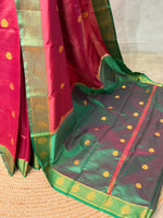 Maroon and Green semi kanchipuram soft silk saree - PSSN172