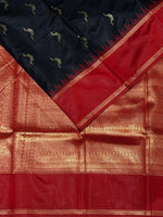 Black and Red silk saree - PDL4E