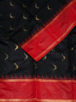 Black and Red silk saree - PDL4E