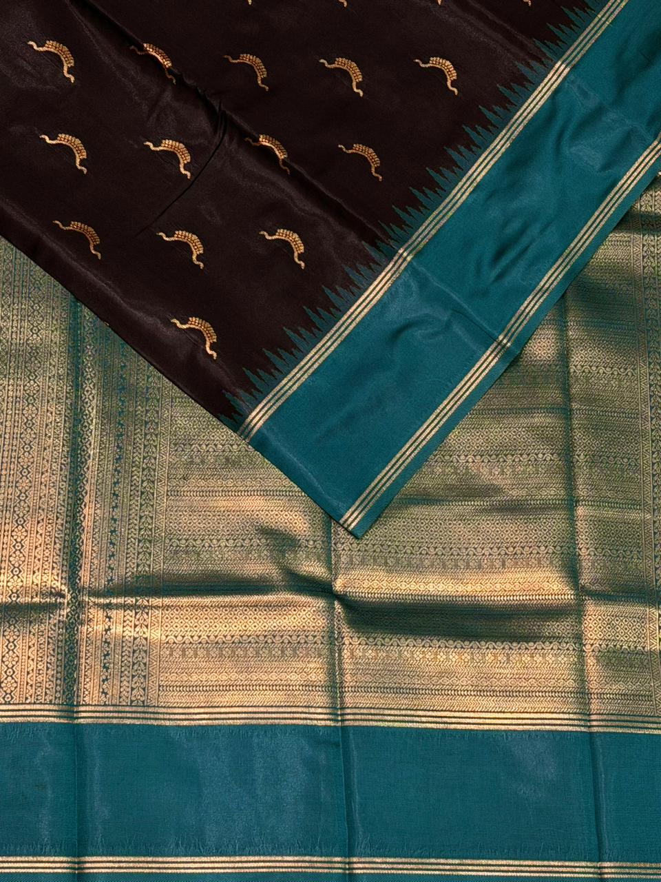 Black and Blue silk saree - PDL4C
