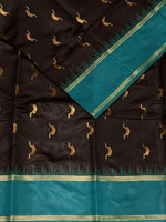 Black and Blue silk saree - PDL4C