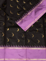Black and Lavender silk saree - PDL4B