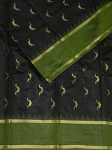 Black and Green silk saree - PBR22A