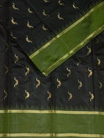 Black and Green silk saree - PDL4A