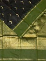 Black and Green silk saree - PDL4A
