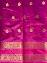 Wine and magenta semi kanchipuram soft silk saree - PSSN179