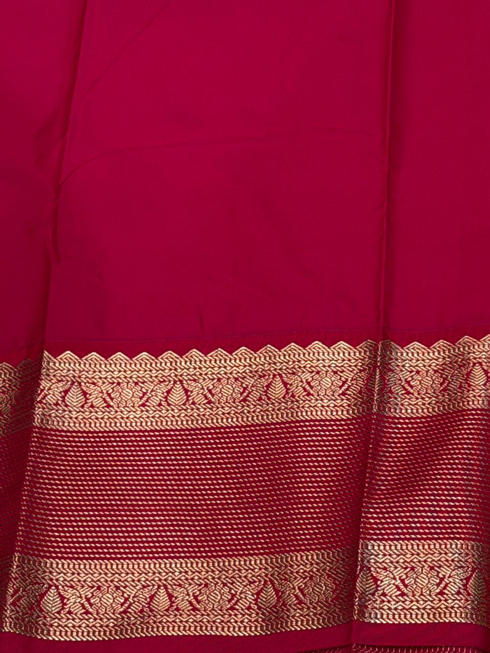 Yellow and Magenta kanchipuram silk saree- PSSR291