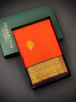 Orange and Violet kanchipuram silk saree- PSSR292