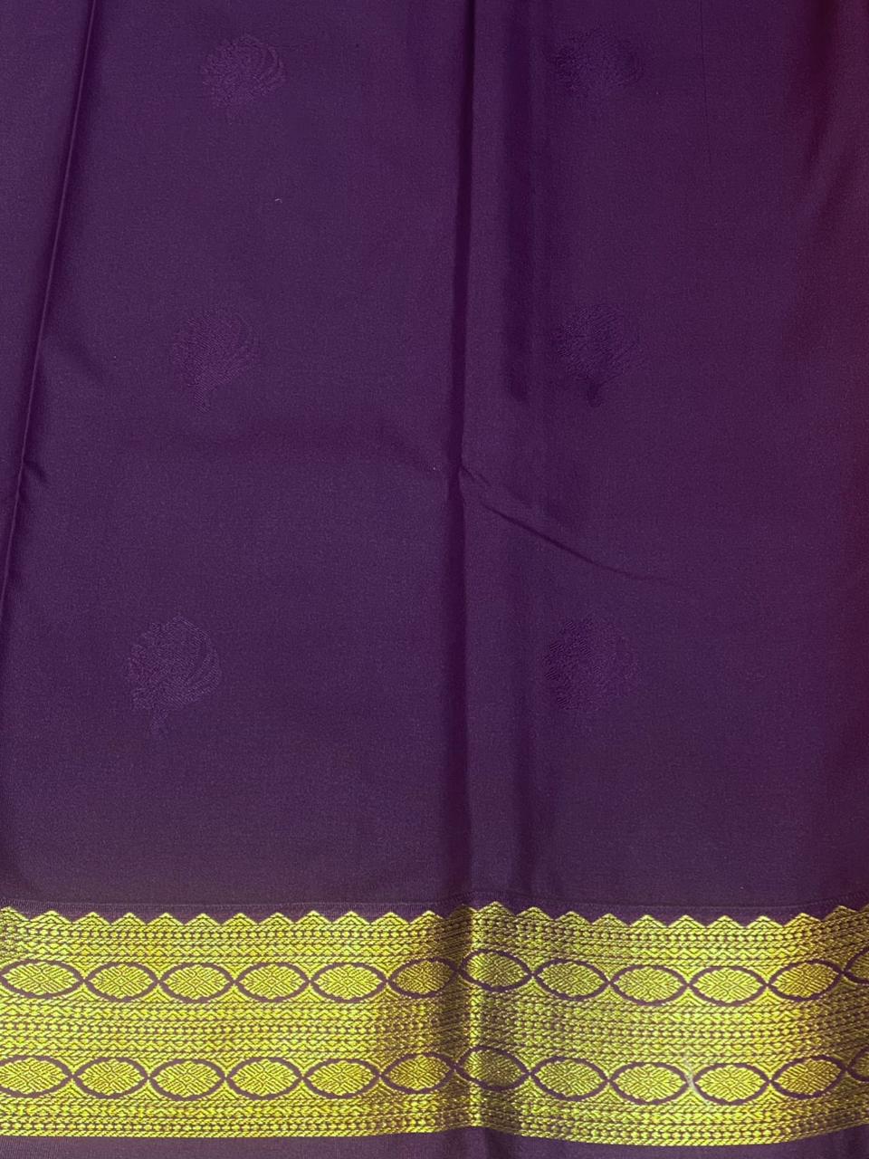 Orange and Violet kanchipuram silk saree- PSSR292