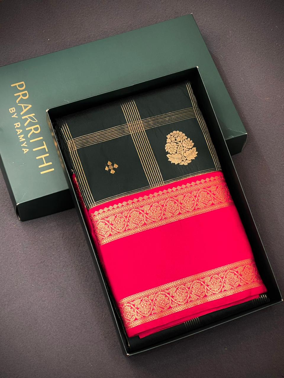 Green and rani Pink kanchipuram silk saree- PSSR293