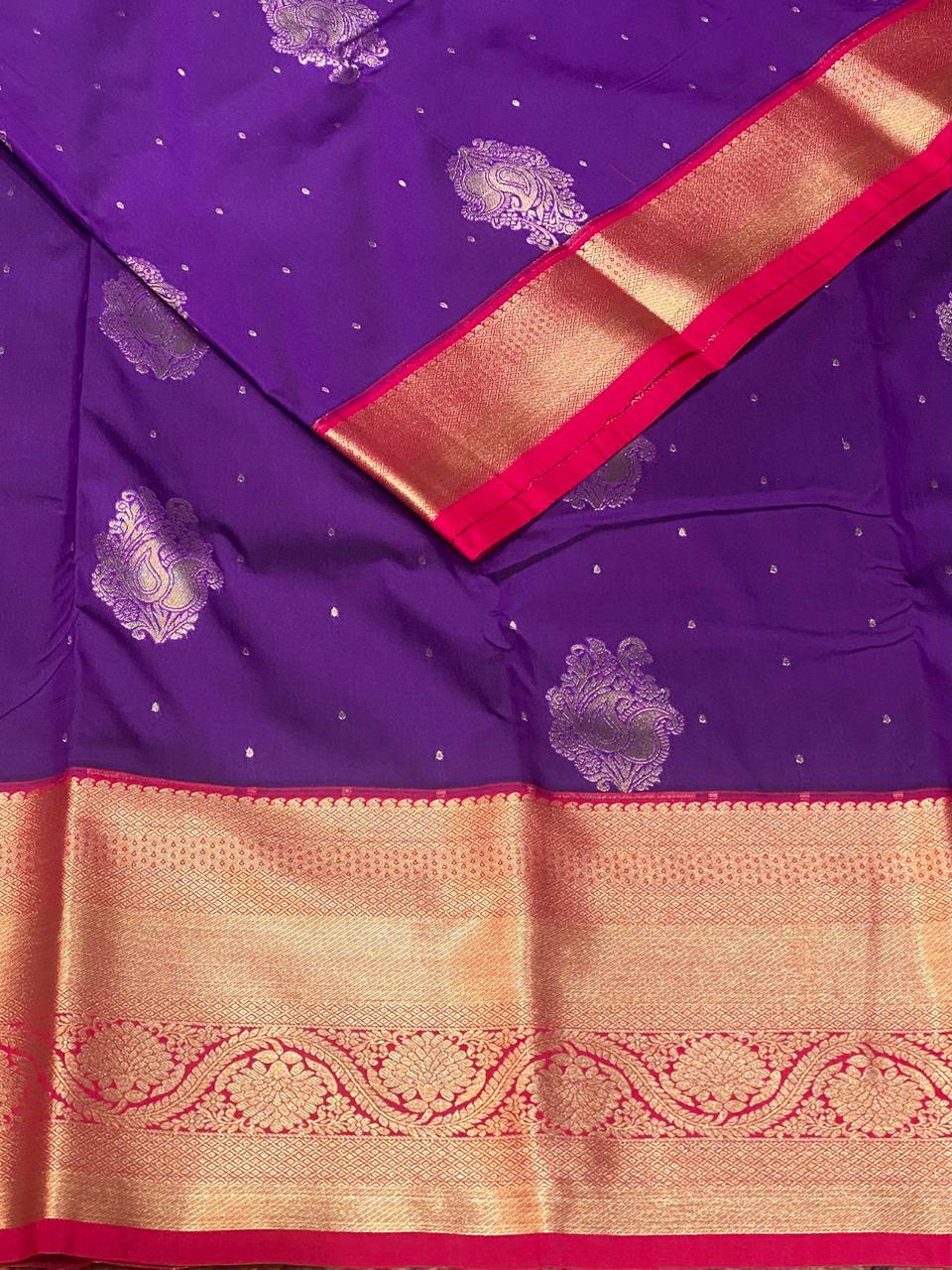 Violet and Rani Pink kanchipuram silk saree- PSSR298