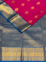 Rani Pink ad blue kanchipuram silk saree- PSSR299