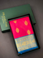 Rani Pink ad blue kanchipuram silk saree- PSSR299