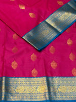 Rani Pink ad blue kanchipuram silk saree- PSSR299