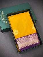 Yellow and Violet kanchipuram silk saree- PSSR303