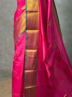 Rani Pink and Green semi kanchipuram soft silk saree - PSSN184