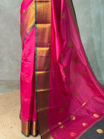 Rani Pink and Green semi kanchipuram soft silk saree - PSSN184