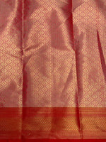 Offwhite and Red Brocade Banarasi silk saree -MPS43