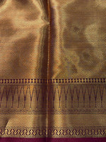 Peach and gold semi Banarasi silk saree -RUK45-IH