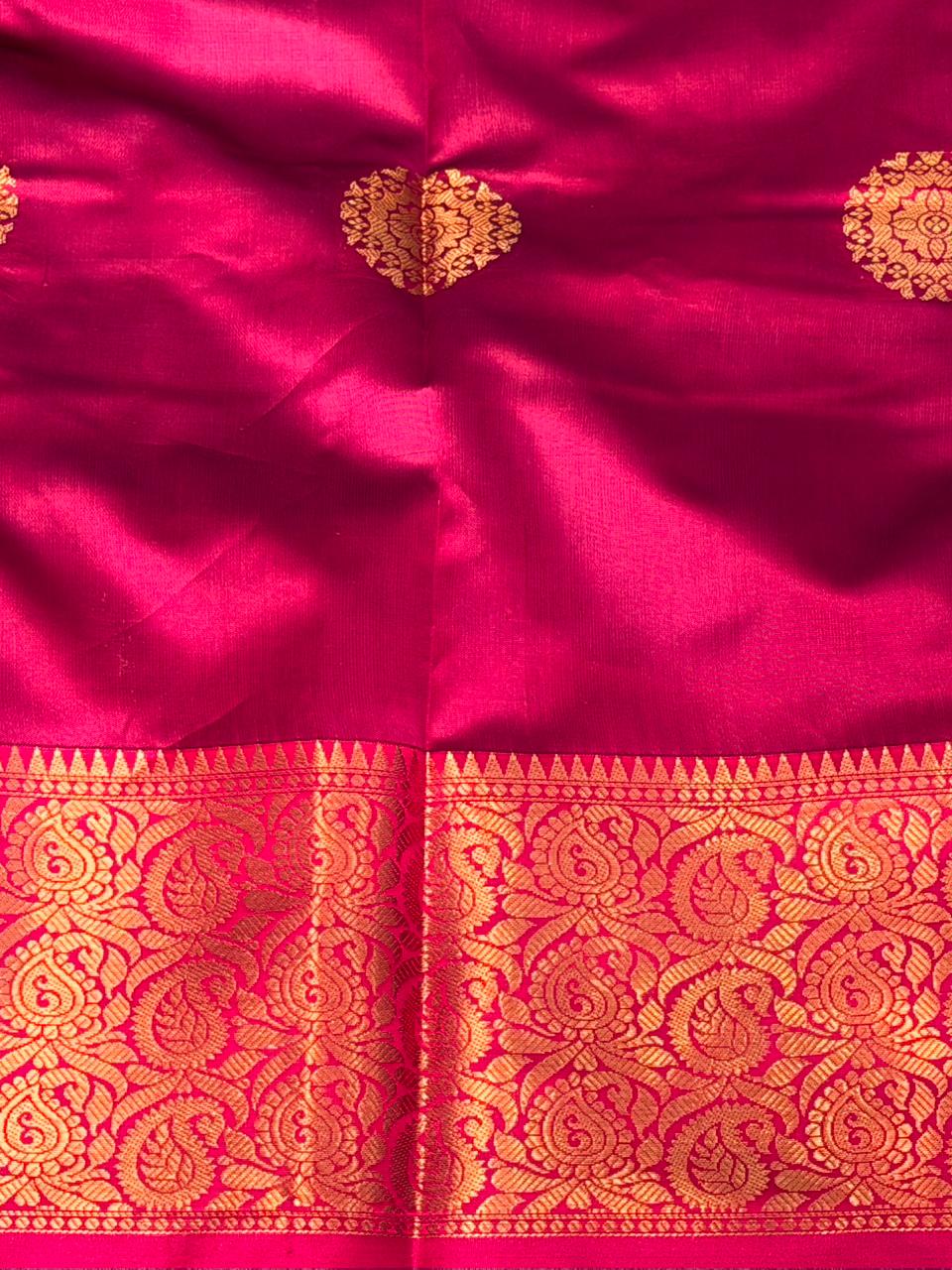 Blue and Magenta semi kanchipuram soft silk saree - PSSN189
